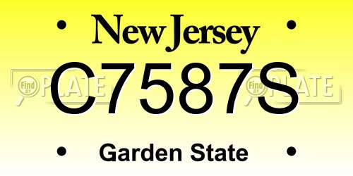 C7587S New Jersey License Plate