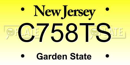 C758TS New Jersey License Plate