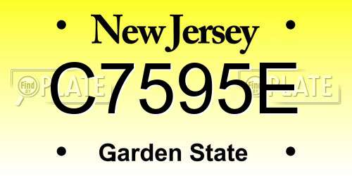 C7595E New Jersey License Plate