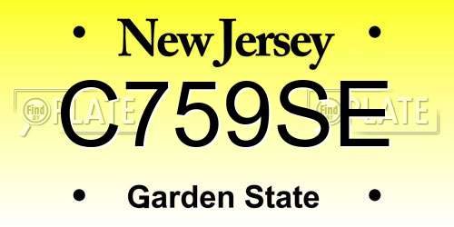 C759SE New Jersey License Plate