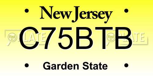 C75BTB New Jersey License Plate