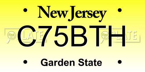 C75BTH New Jersey License Plate