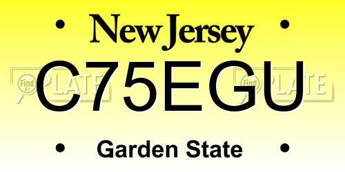 C75EGU New Jersey License Plate