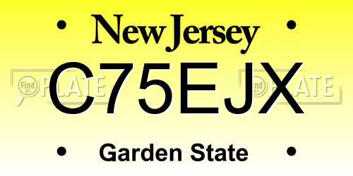 C75EJX New Jersey License Plate