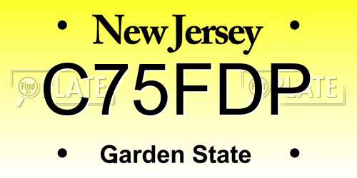 C75FDP New Jersey License Plate