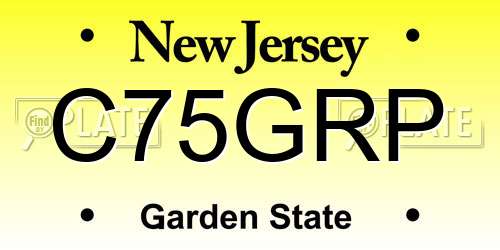 C75GRP New Jersey License Plate