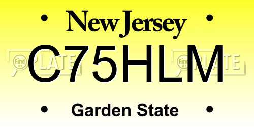 C75HLM New Jersey License Plate