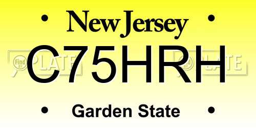 C75HRH New Jersey License Plate