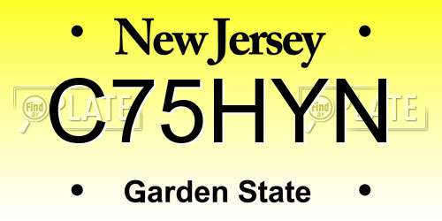 C75HYN New Jersey License Plate