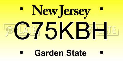 C75KBH New Jersey License Plate