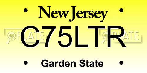 C75LTR New Jersey License Plate