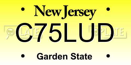 C75LUD New Jersey License Plate