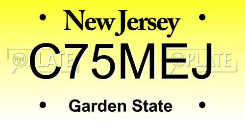 C75MEJ New Jersey License Plate
