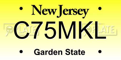 C75MKL New Jersey License Plate