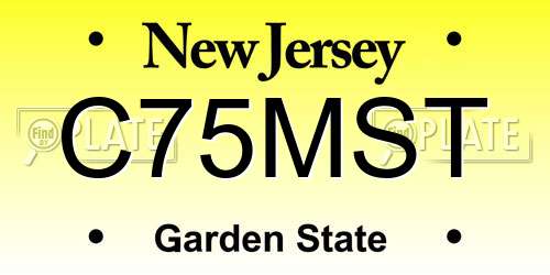 C75MST New Jersey License Plate
