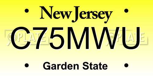 C75MWU New Jersey License Plate