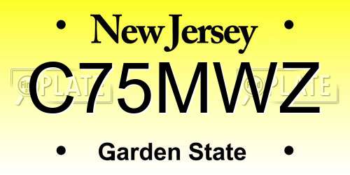 C75MWZ New Jersey License Plate