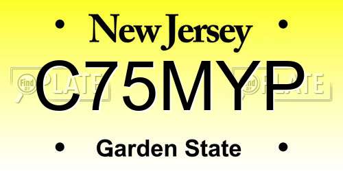 C75MYP New Jersey License Plate