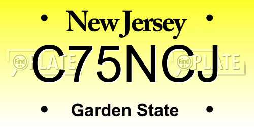C75NCJ New Jersey License Plate