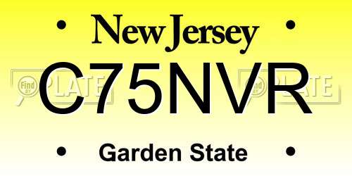 C75NVR New Jersey License Plate