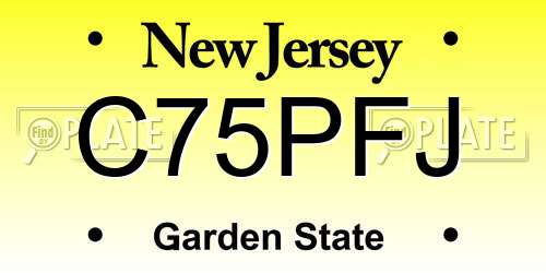 C75PFJ New Jersey License Plate