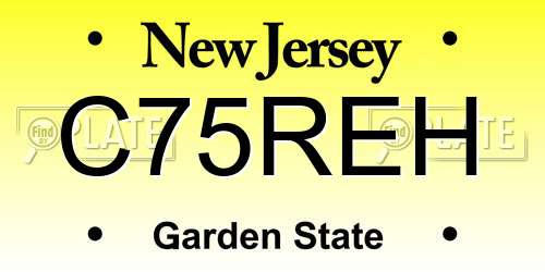 C75REH New Jersey License Plate