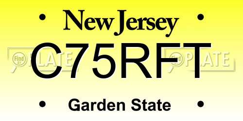 C75RFT New Jersey License Plate