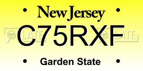 C75RXF New Jersey License Plate