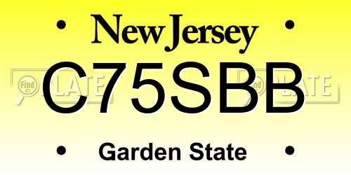 C75SBB New Jersey License Plate