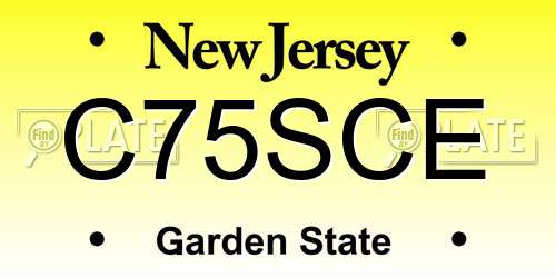 C75SCE New Jersey License Plate
