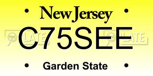 C75SEE New Jersey License Plate