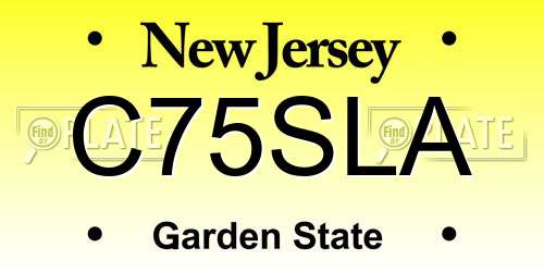 C75SLA New Jersey License Plate