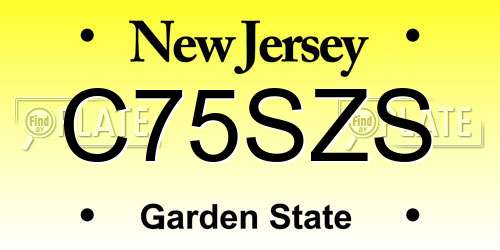 C75SZS New Jersey License Plate