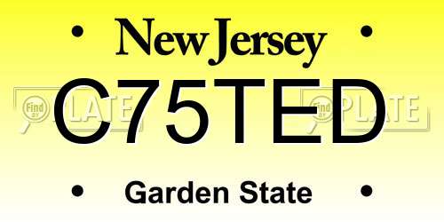 C75TED New Jersey License Plate