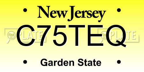 C75TEQ New Jersey License Plate
