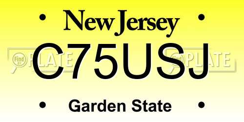 C75USJ New Jersey License Plate