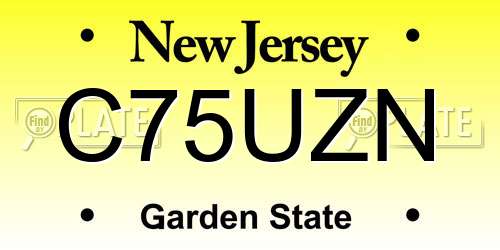 C75UZN New Jersey License Plate