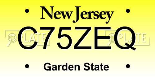 C75ZEQ New Jersey License Plate