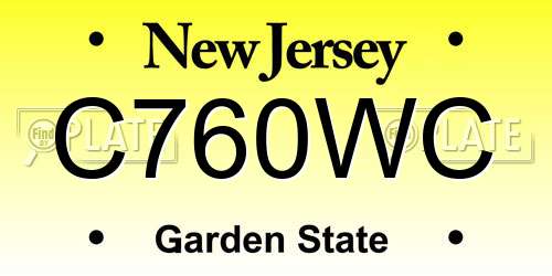 C760WC New Jersey License Plate