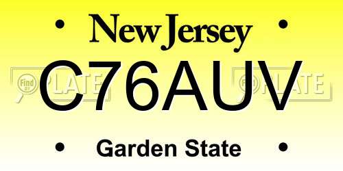 C76AUV New Jersey License Plate