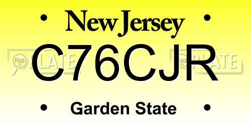 C76CJR New Jersey License Plate
