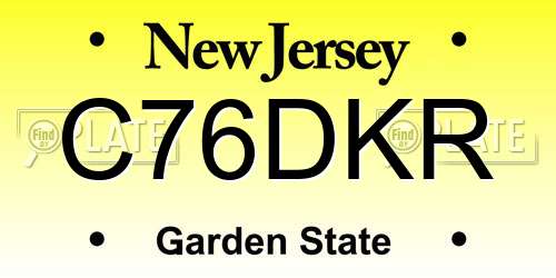 C76DKR New Jersey License Plate