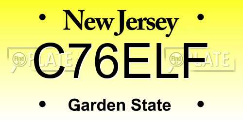 C76ELF New Jersey License Plate