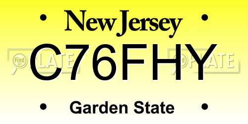 C76FHY New Jersey License Plate