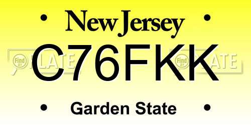 C76FKK New Jersey License Plate