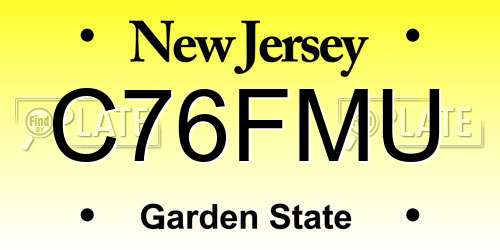 C76FMU New Jersey License Plate