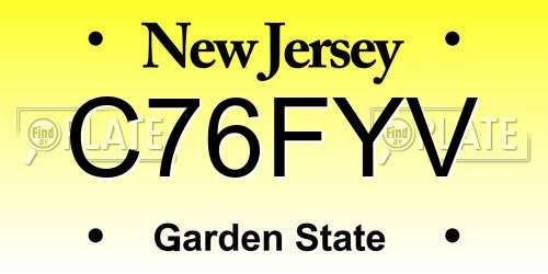 C76FYV New Jersey License Plate
