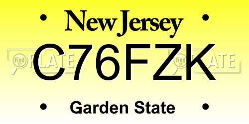 C76FZK New Jersey License Plate