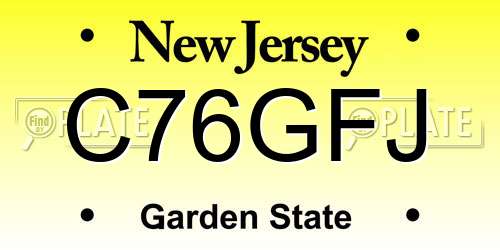 C76GFJ New Jersey License Plate