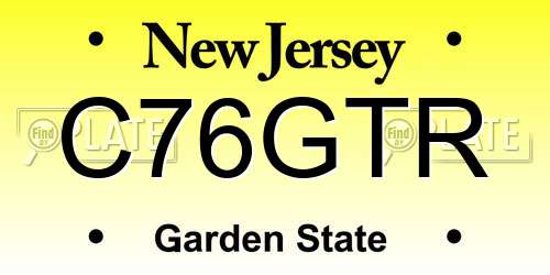 C76GTR New Jersey License Plate